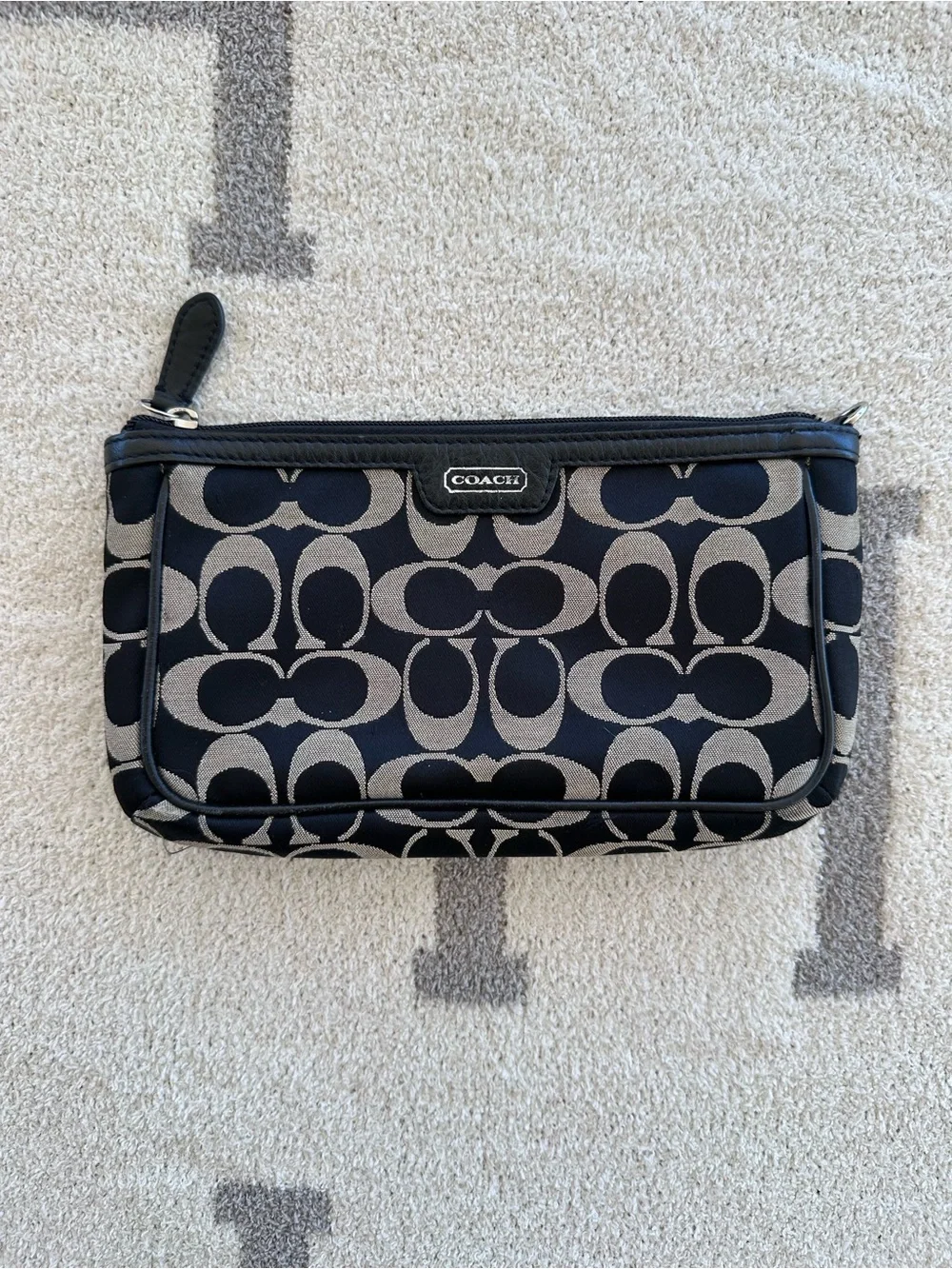 COACH Black Signature print wristlet